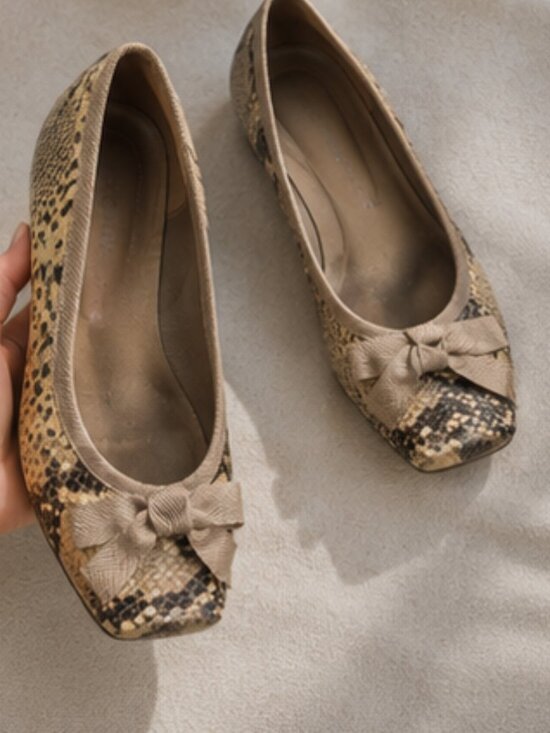 Pedro Miralles Shoes - Pedro Miralles Snakeskin Print Hidden Wedge Ballet Flats EU 40 Leather